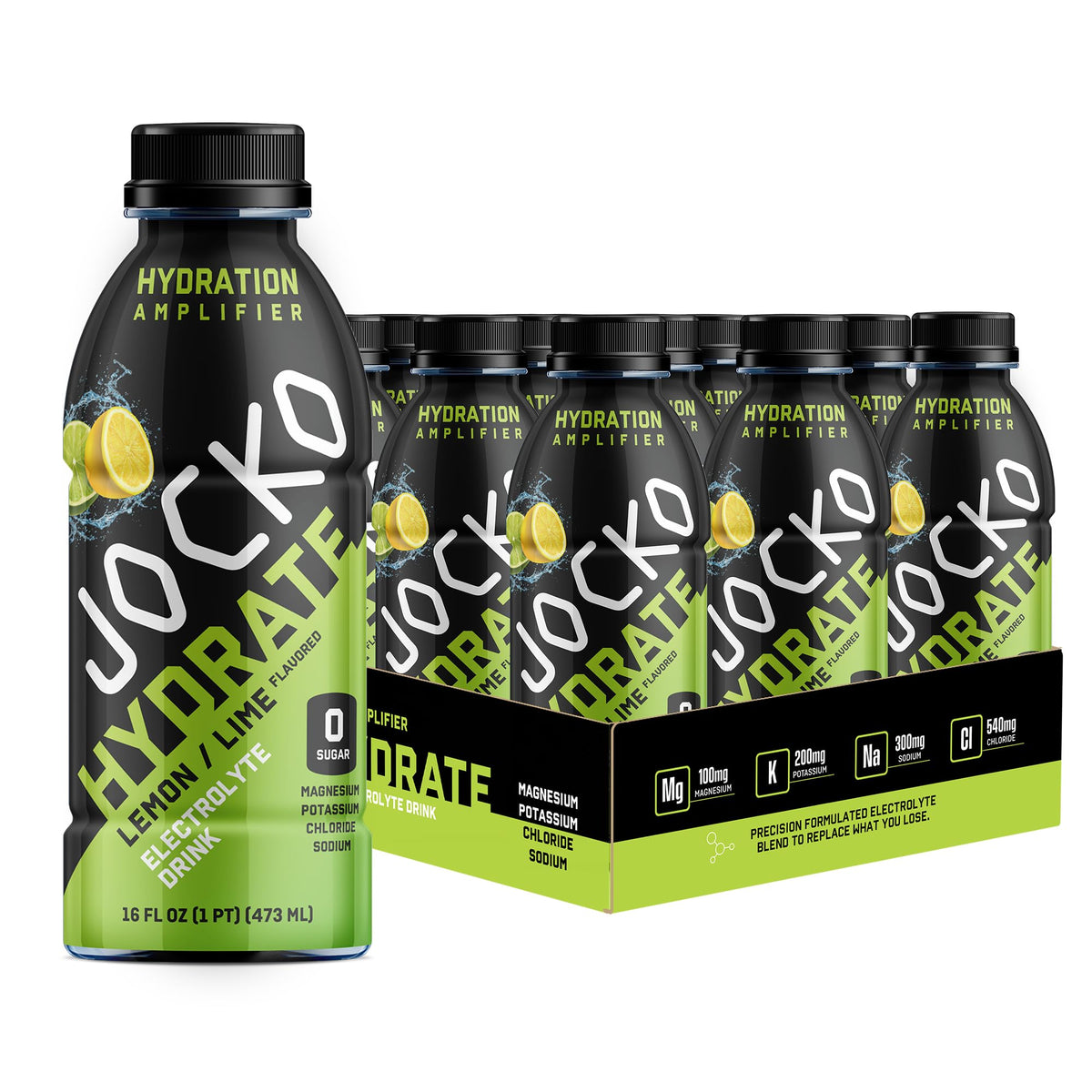 Jocko Fuel Hydrate, bouteille citron-lime prête pour une hydratation pratique après l’entraînement.