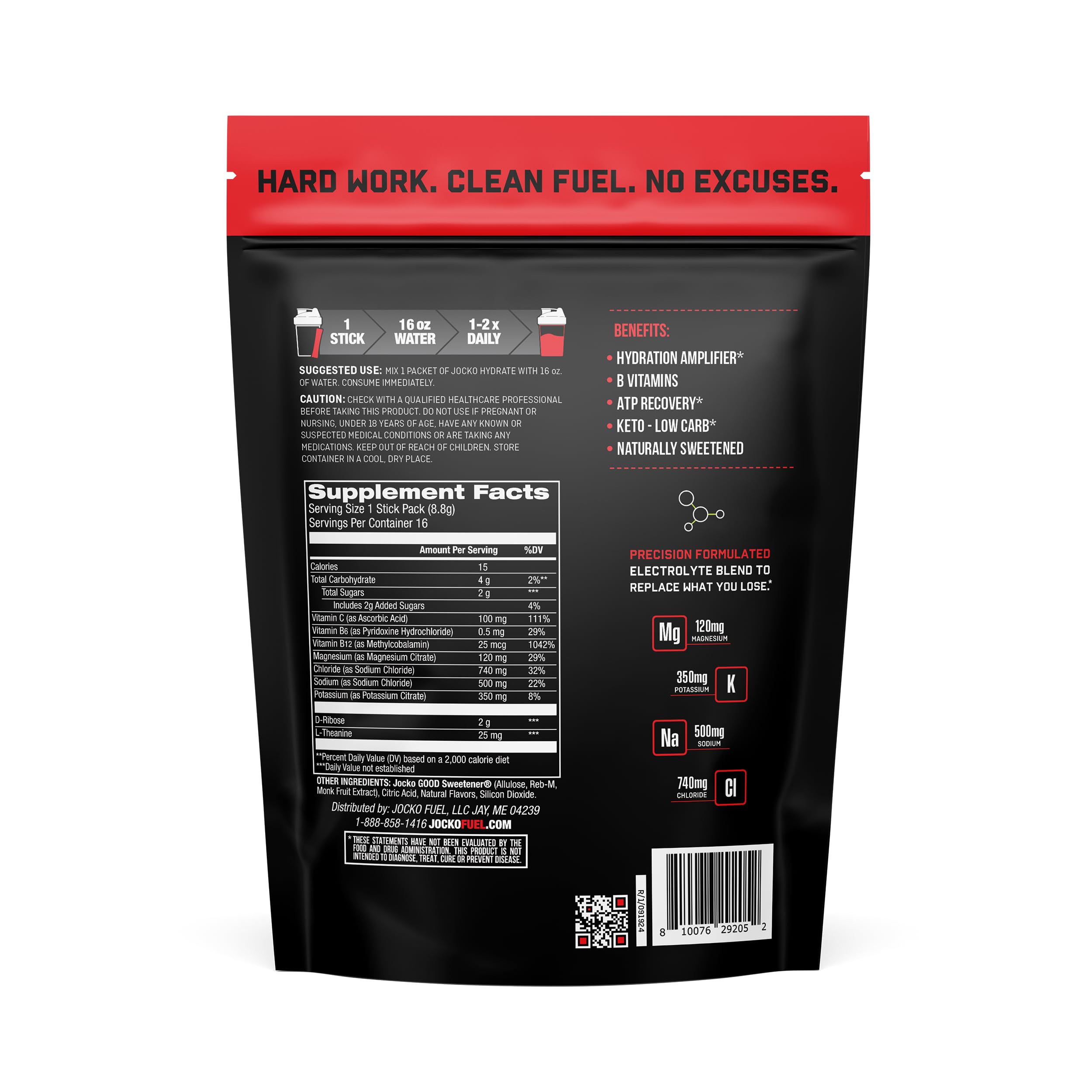 Pochette Hydrate, versement dans l'eau, saveur fruits et hydratation rapide.