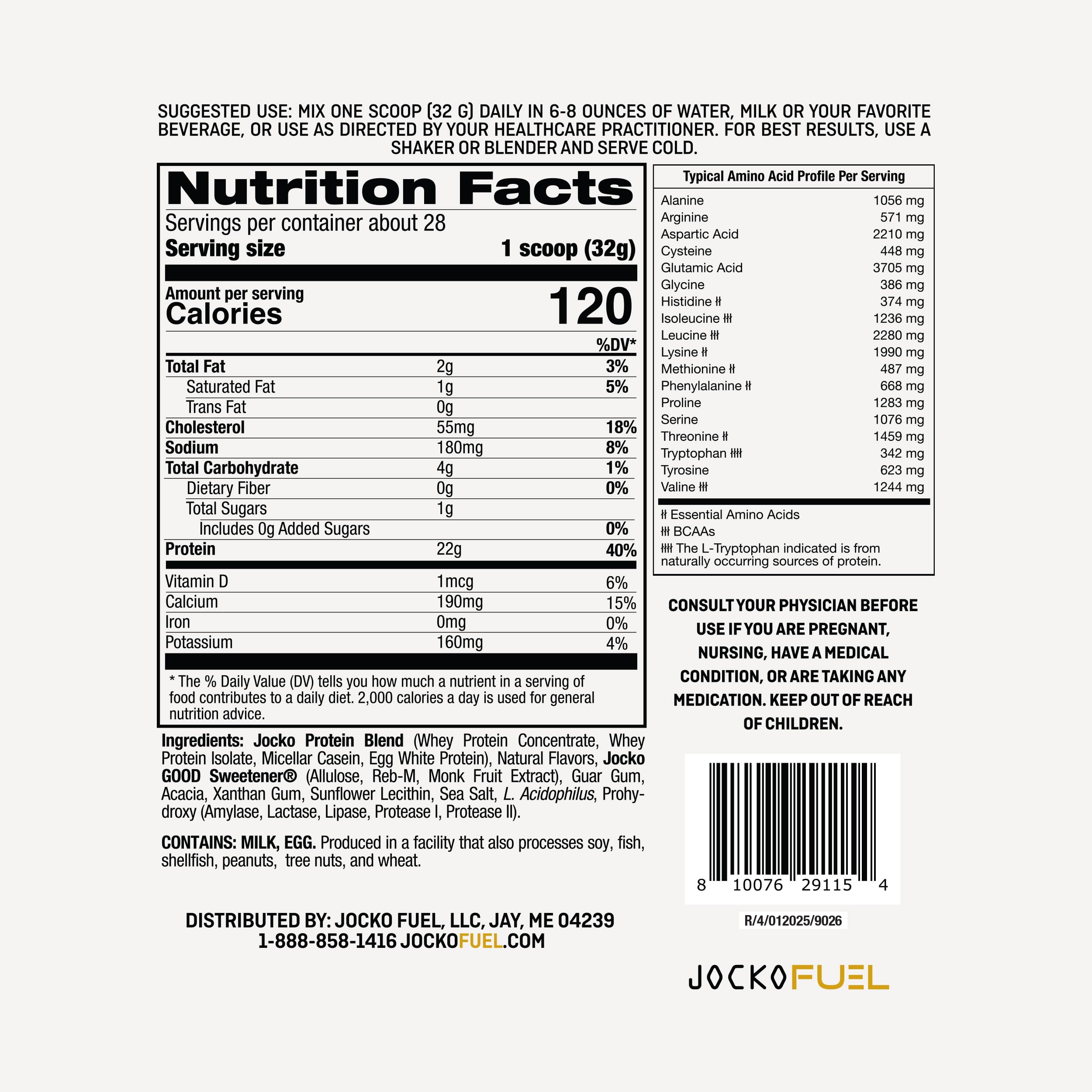 Jocko Fuel Mölk: acides aminés essentiels pour la construction musculaire et la récupération.
