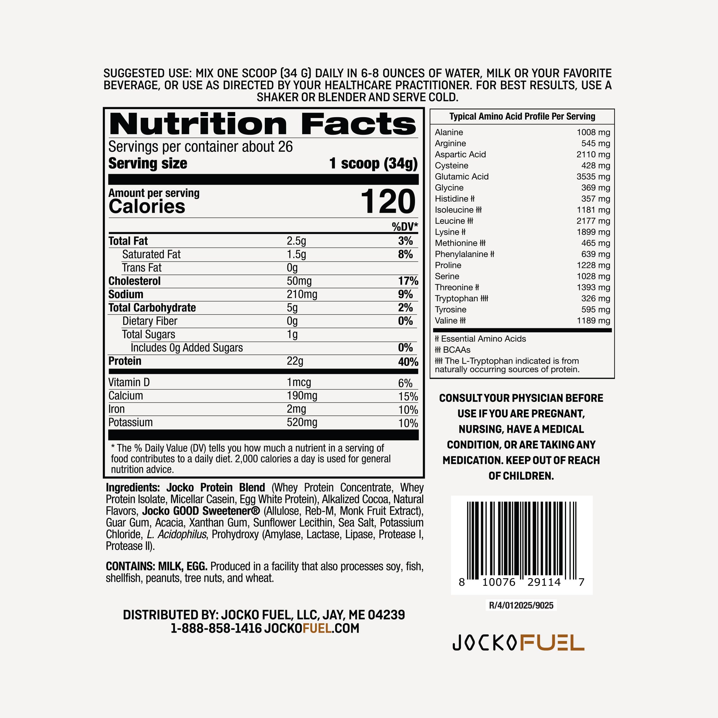 Jocko Fuel Mölk, poudre protéinée, digestion progressive.