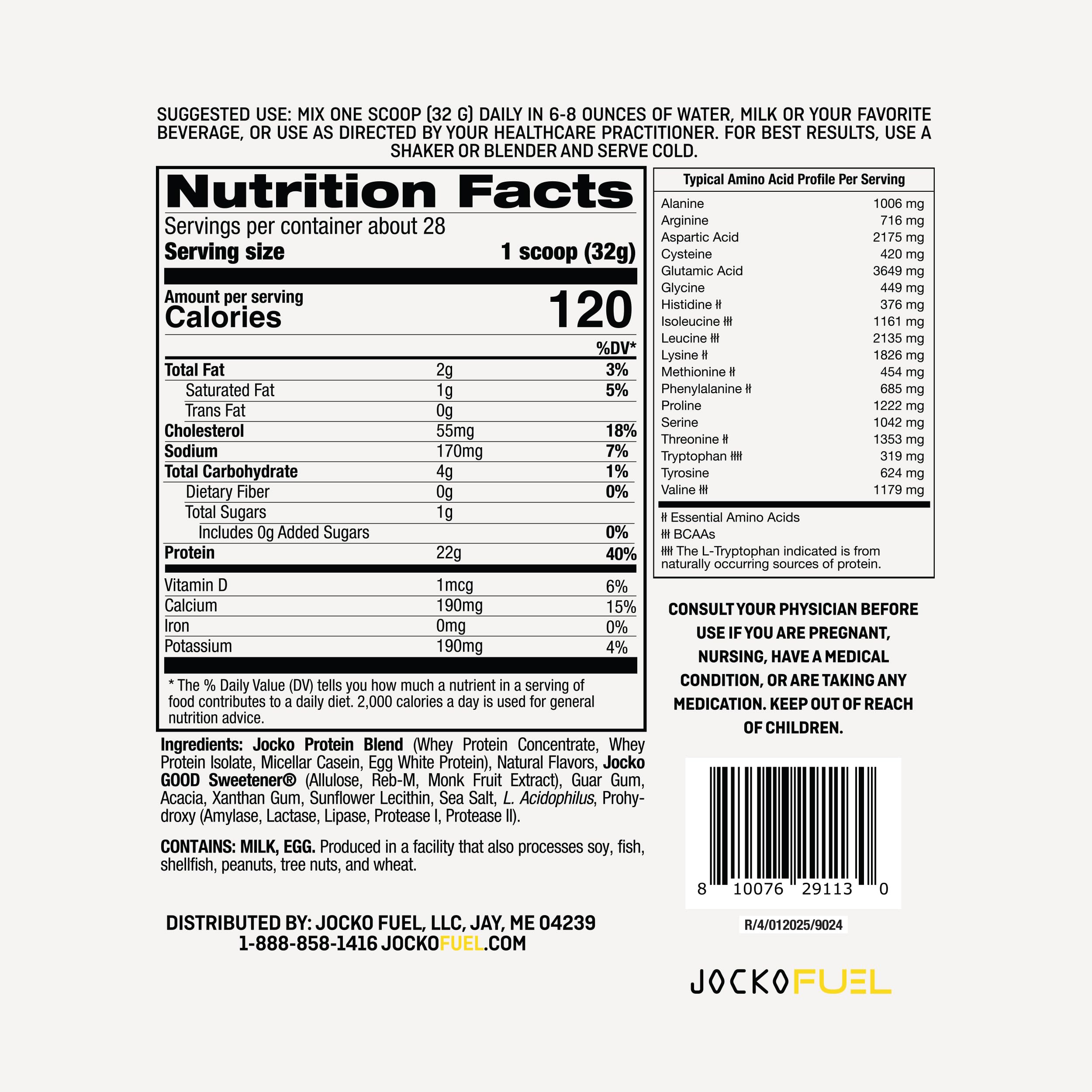 Jocko Fuel Mölk whey scoop protéine banane creme.