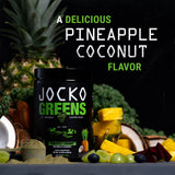 Goût pina colada naturel de la poudre verdure Jocko Fuel pour une dégustation agréable.