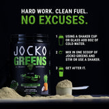 Ingrédients 23 super-aliments dans la Poudre Verdure Jocko Fuel pour la nutrition.