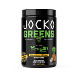 Poudre de verdure Jocko Fuel au goût pina colada, bénéfices potentiels pour énergie et bien-être.