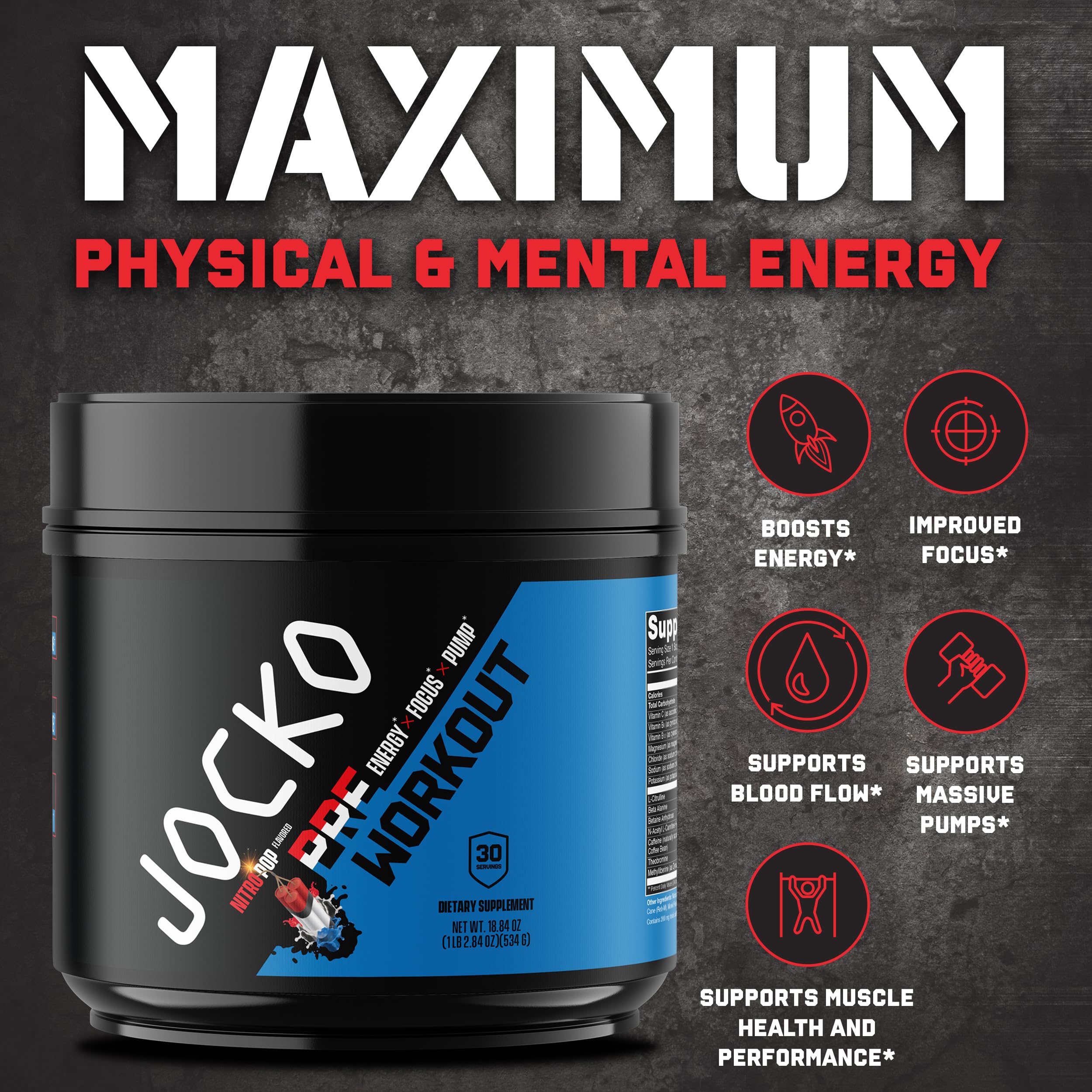 Jocko Fuel Pré-entraînement – mélange rapide dans un verre d'eau.