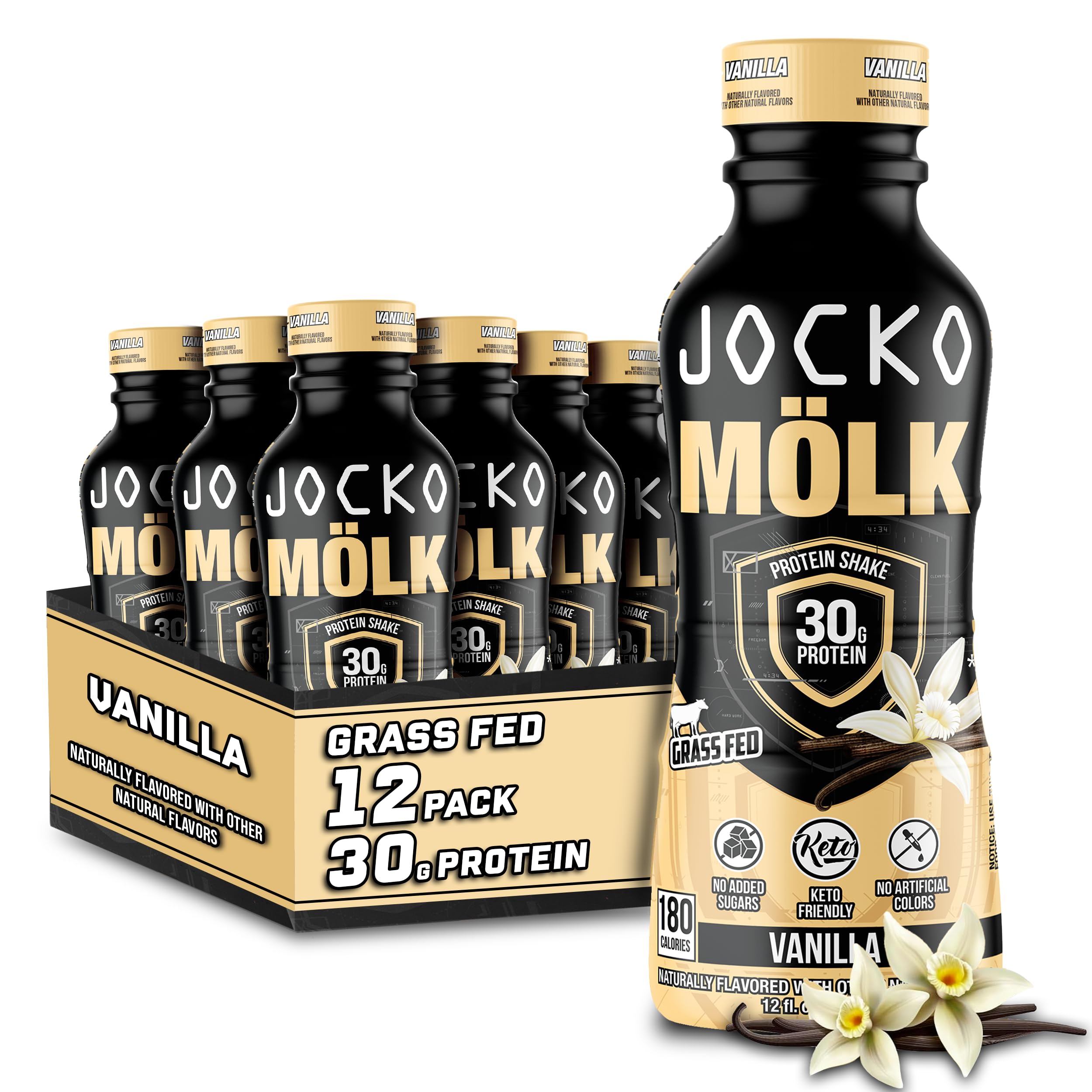 Jocko Mölk: bouteille prête à boire vanille pour récupération musculaire en déplacement.