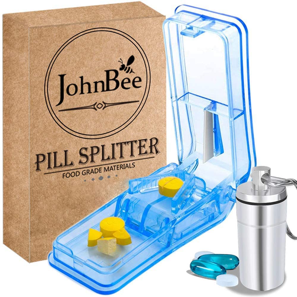JohnBee diviseur-pilules, prise en main ergonomique, coupe précise des petites pilules.