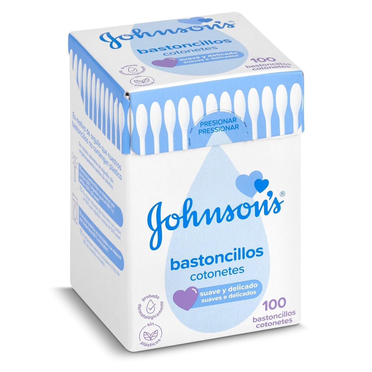 Johnson's Baby coton-tiges paquets de 100, idéal pour les soins quotidiens du visage.