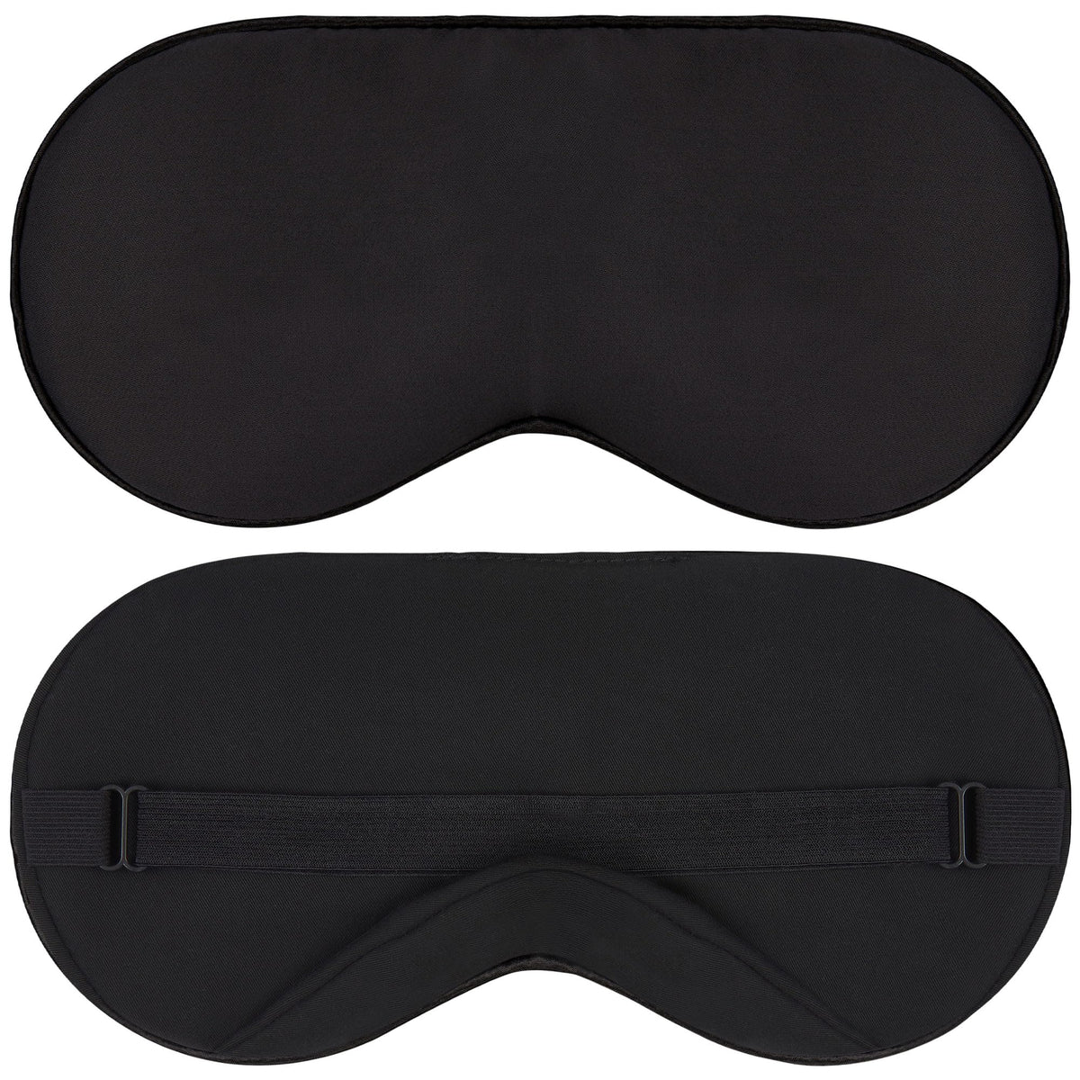 Masque JOMO en Tencel noir bloquant la lumière pour des nuits profondes.