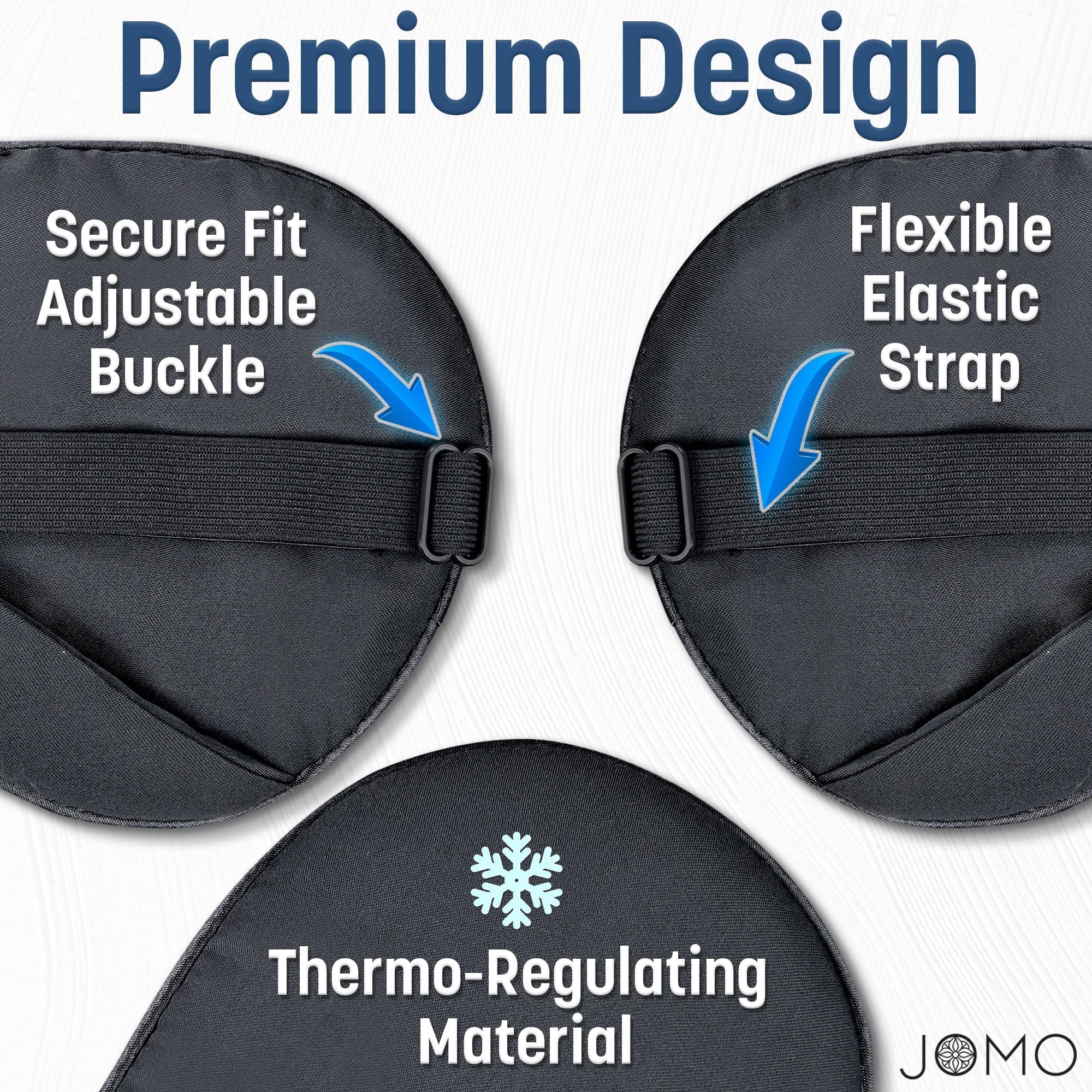 Masque JOMO Tencel noir avec contour nasal bloquant la lumière.