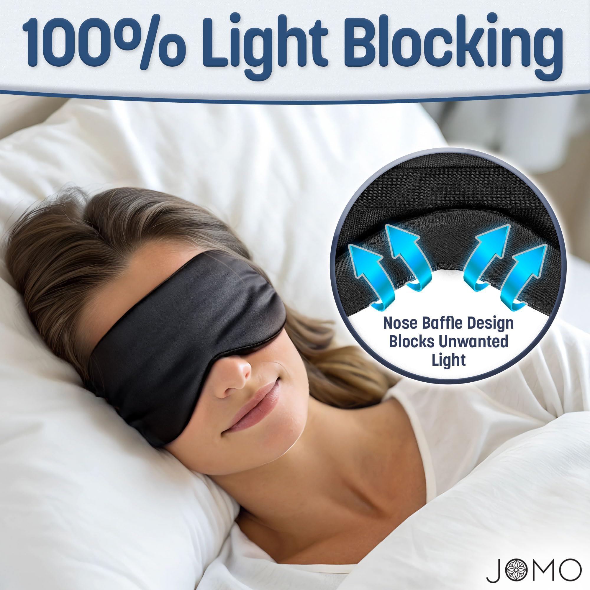 Matériau hypoallergénique JOMO Tencel noir adapté aux peaux sensibles.