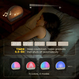 Le réveil offre 37 sons et 15 modes lumineux pour l’ambiance.