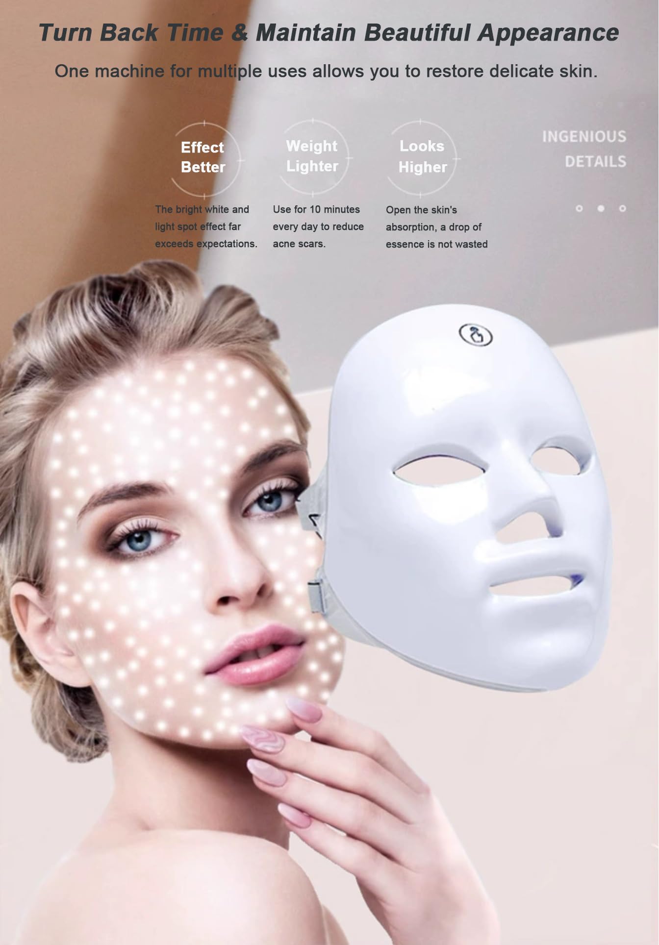 Lumière rouge Jooley apporte une sensation apaisante sur le visage.