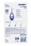 Jordan* colored bristles indicating toothpaste amount and visual guidance benefit