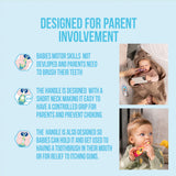 Jordan* ergonomic handle demonstrating secure grip for parents and babies benefit