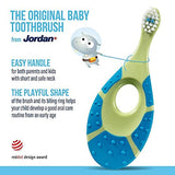 Jordan* baby using the toothbrush with caregiver showing easy supervised brushing benefit