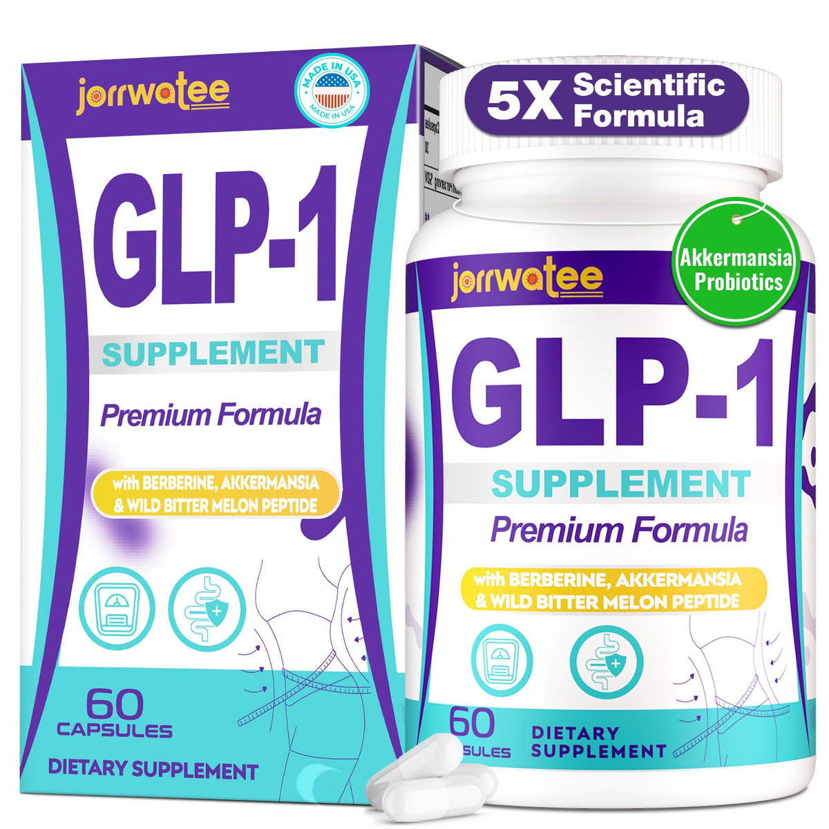 Jorrwatee GLP-1 bouteille-equilibre: soutien potentiel du metabolisme et bien-etre quotidien.