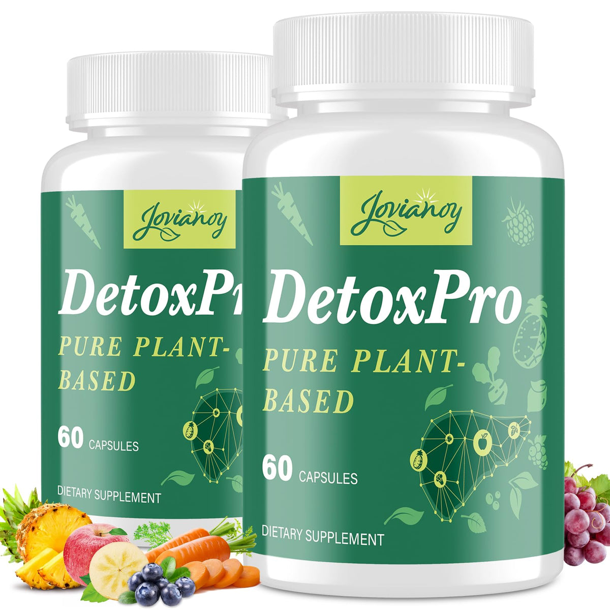 Capsules Jovianoy detox 1000 mg pour revitalisation quotidienne.