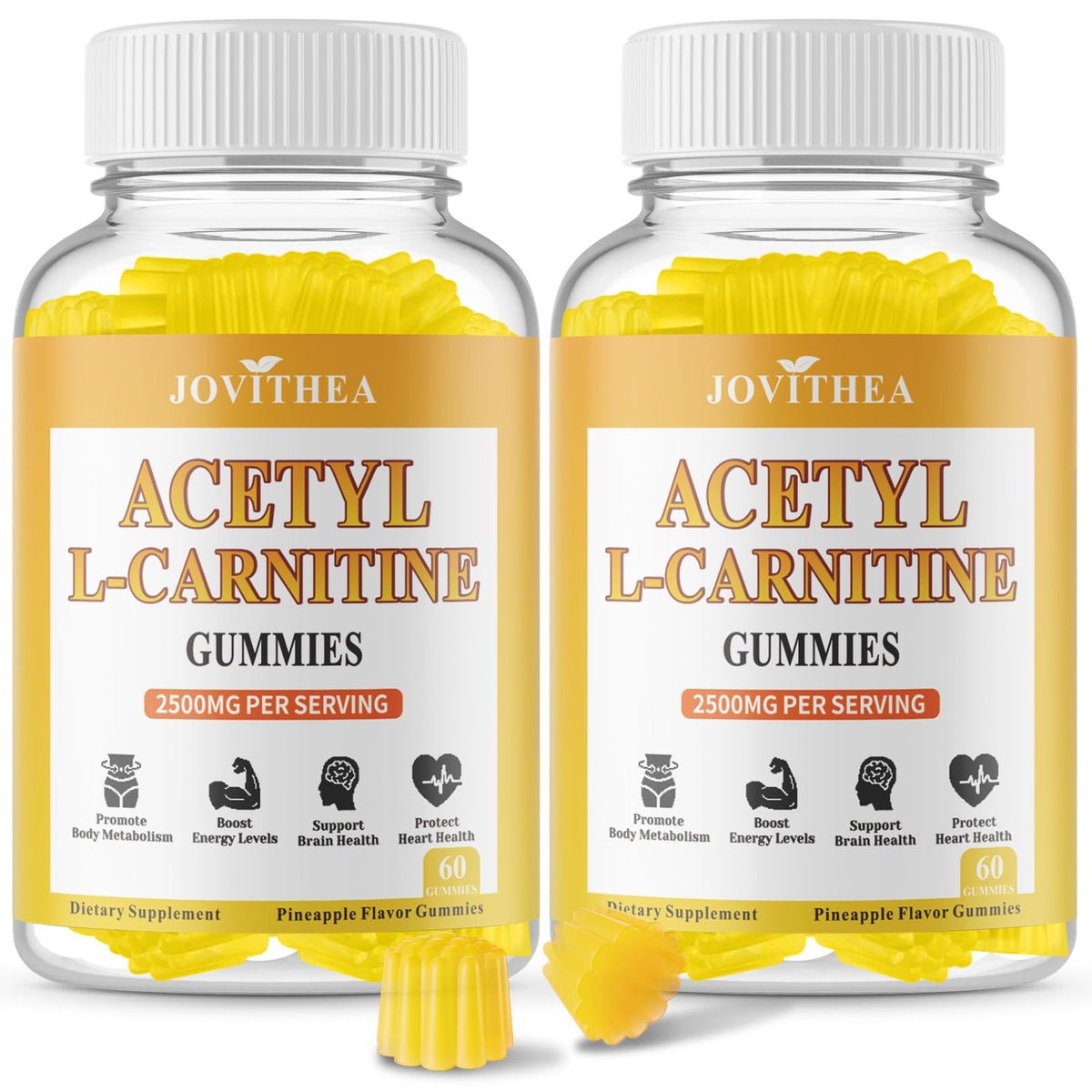 Gommes Jovithea Acetyl L-Carnitine, emballage prêt, énergie potentielle au quotidien.