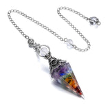 Pendule Jovivi cristal 7 chakras pour équilibrer les énergies et méditation