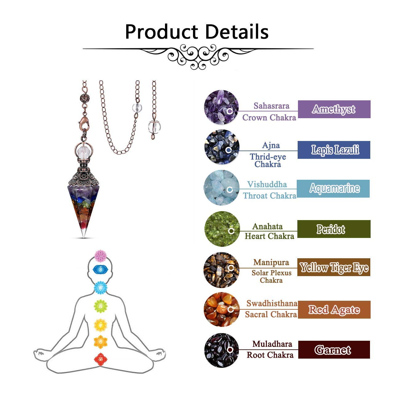 Jovivi pendule cristal aquamarine, clairvoyance et harmonie pendant les séances.