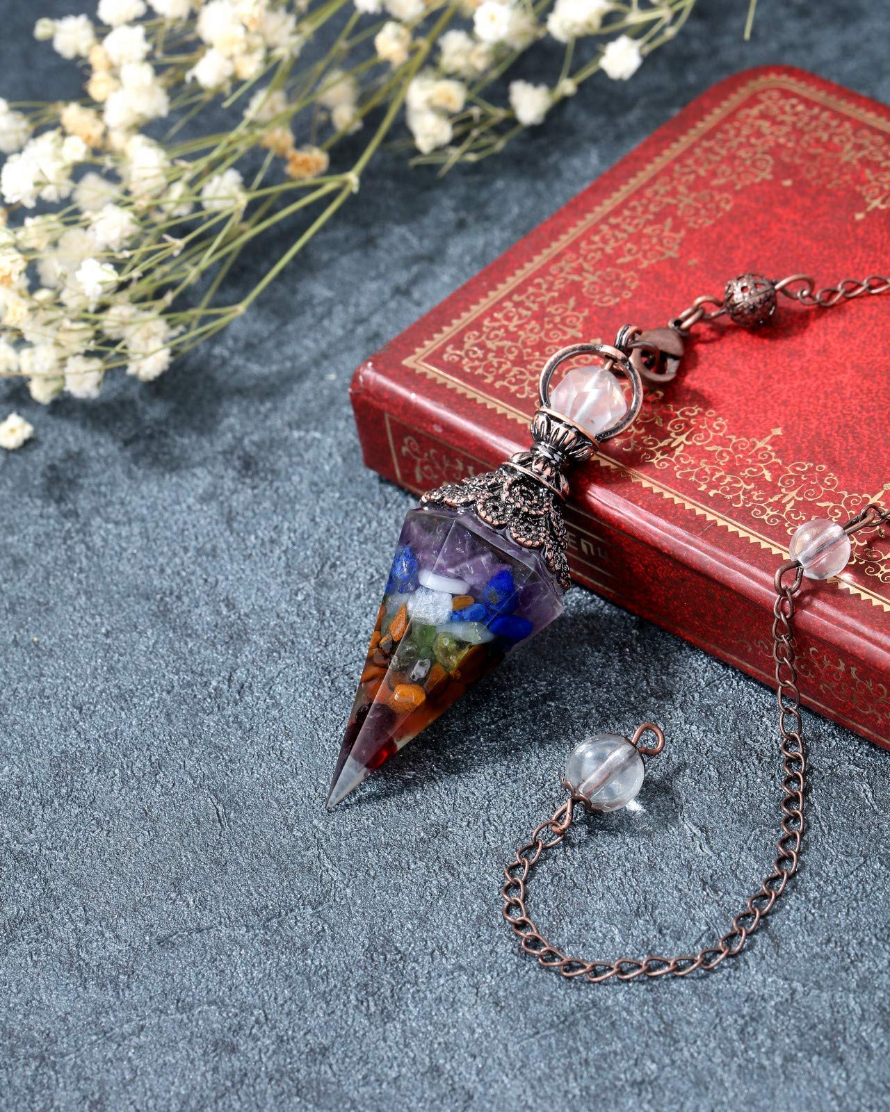 Jovivi pendule cristal lapis-lazuli, soutien émotionnel lors de rituels et pratiques.