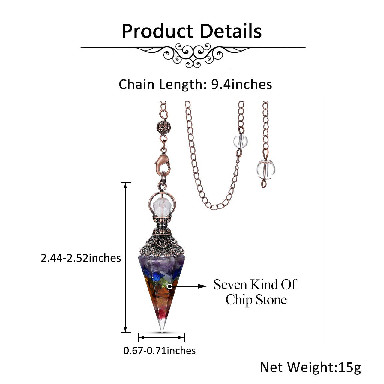 Jovivi pendule cristal peridot, énergie positive et focalisation pendant les exercices.