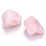 Jovivi quartz rose brut 4–5 cm, deux pièces, idéal pour tumbling et décoration.