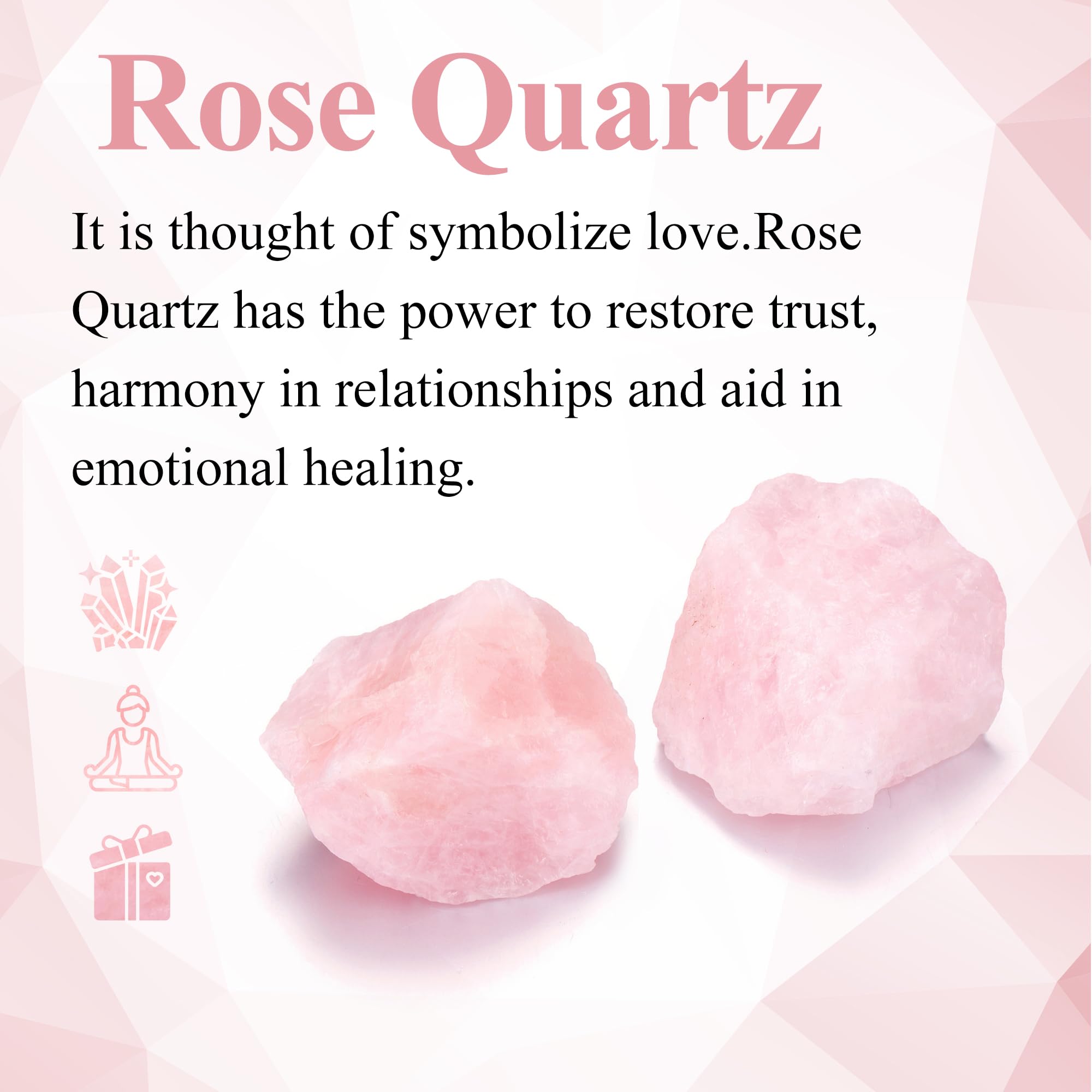 Quartz rose brut non poli Jovivi, aspect naturel et décoratif.