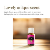 Joy de Young Living: bain relaxant et parfum subtil pour détente.