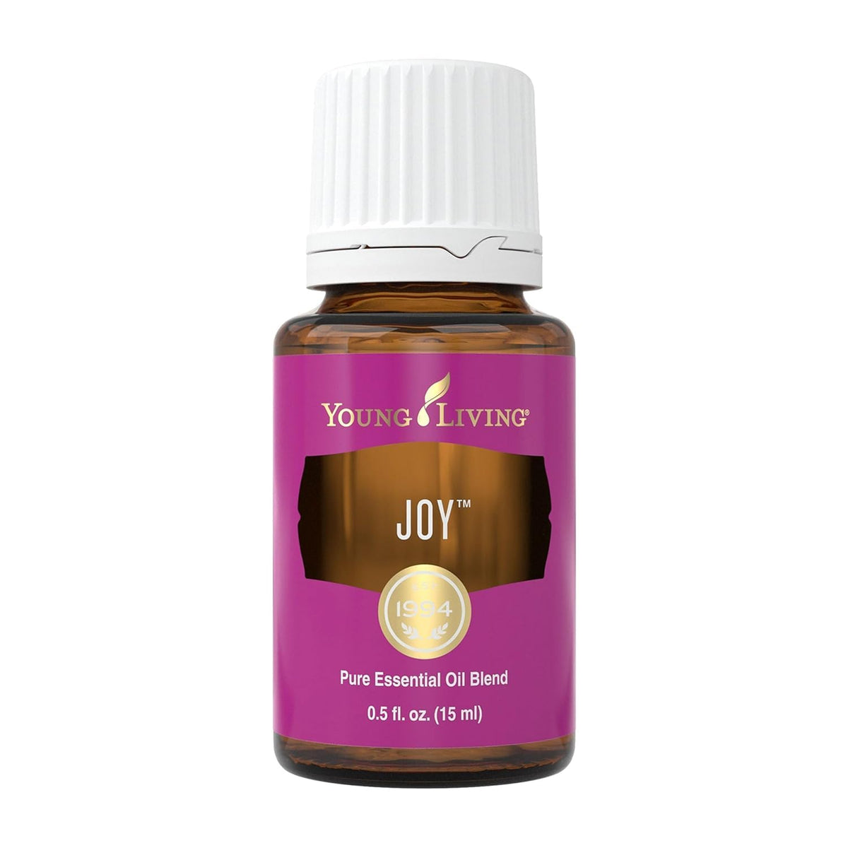 Joy de Young Living: bouteille ambrée prête à diffuser une ambiance chaleureuse.