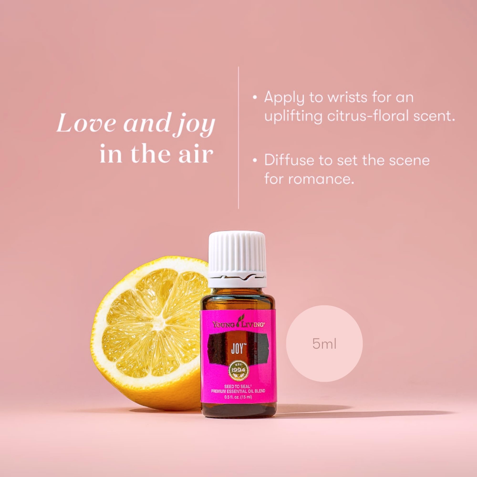 Joy de Young Living: diffusion aromatique pour une atmosphère apaisante.