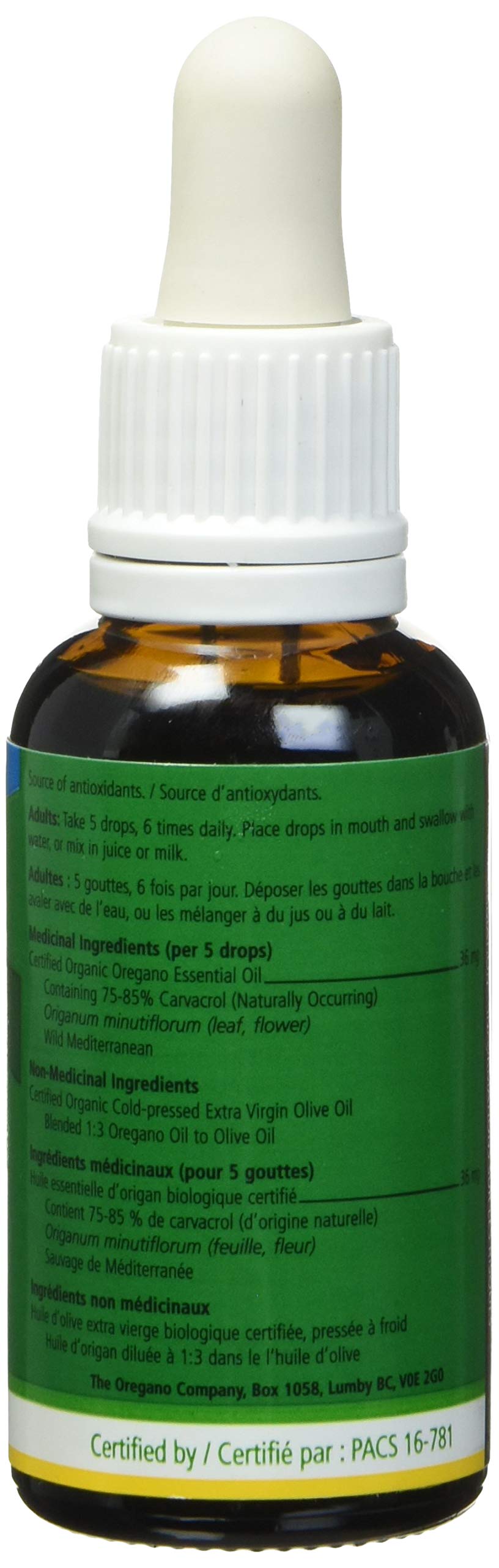 Joy of the Mountains huile d'origan étiquette biologique met en avant la pureté du produit.