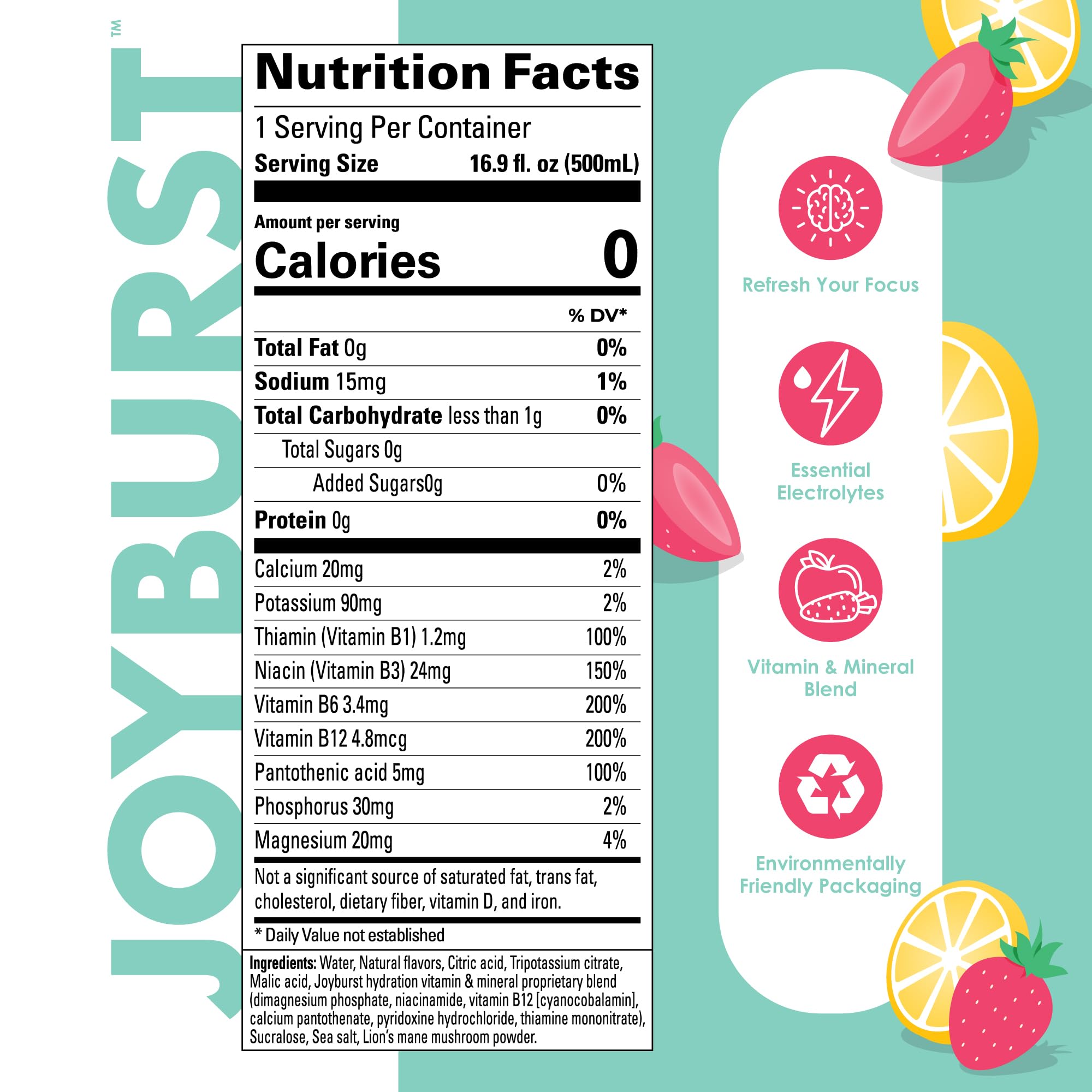 JOYBURST flacon montrant les vitamines B pour énergie et métabolisme