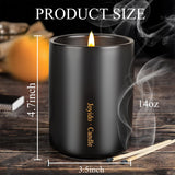 Joyido bougie oud-santal, pot noir avec couvercle pour déco chic et apaisante