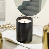 Joyido bougie oud-santal dans jar noir, atmosphère luxueuse et durable