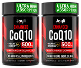 JOYLI Nutrition CoQ10 500mg – bouteille ouverte pour routine énergie quotidienne.
