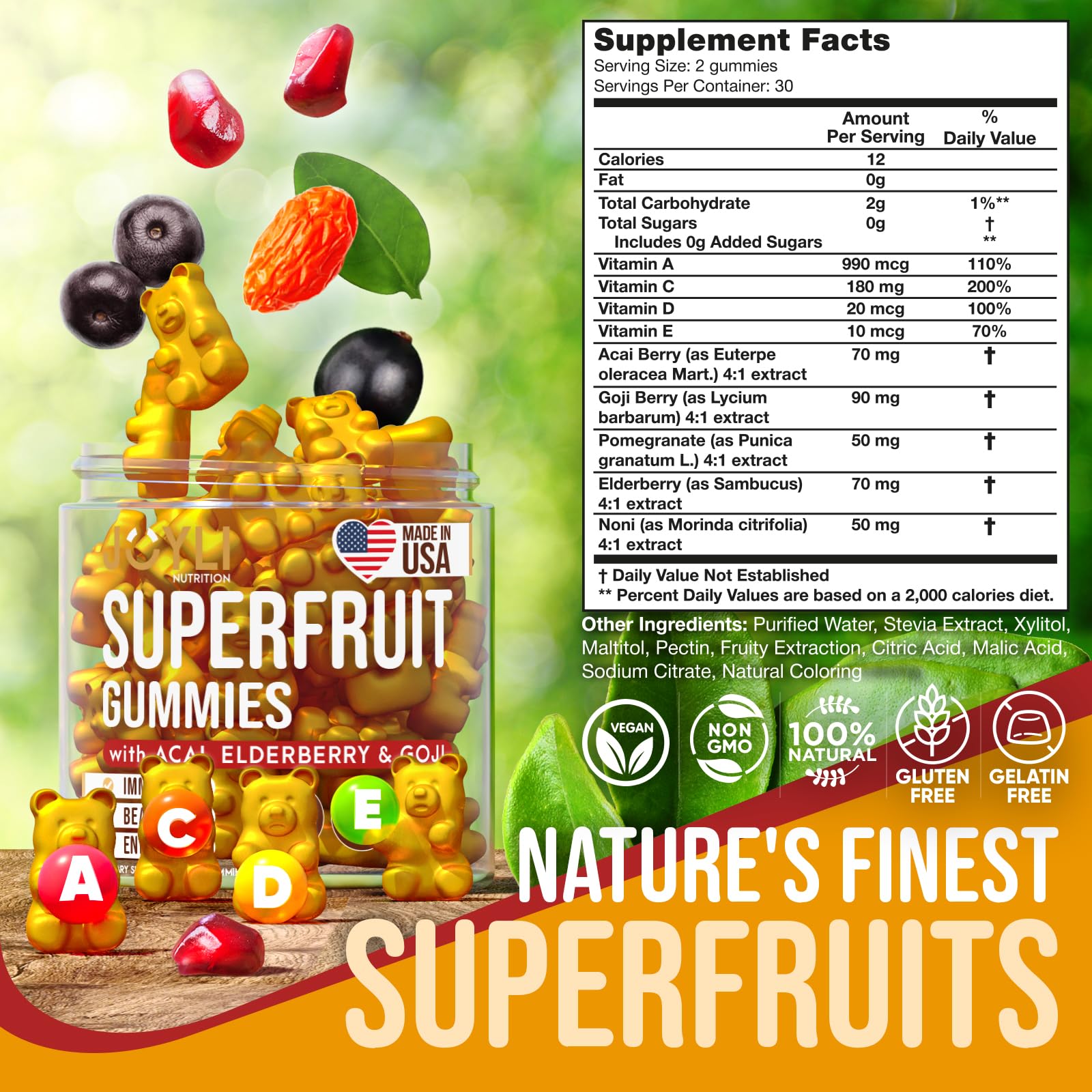 JOYLI Nutrition gommes-fruits famille: adaptées pour adultes et enfants.
