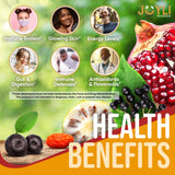 JOYLI Nutrition gommes-fruits premier-plan: texture moelleuse et saveur plaisante.