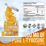 Gommes Joyli L-Tyrosine sur table, douceur naturelle et énergie douce.
