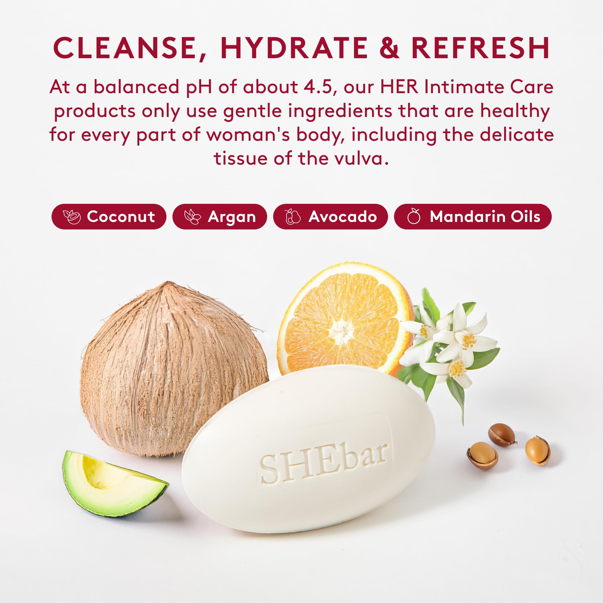 Texture veloutée sans savon pour une toilette délicate avec Joylux SHEBar.