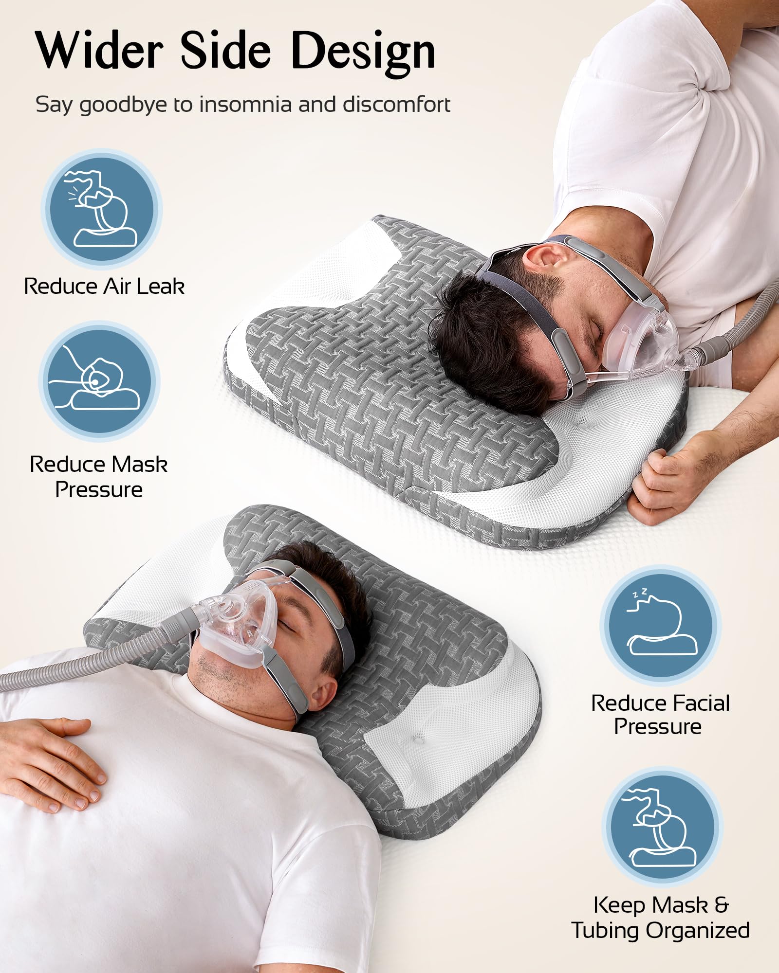 Joynox CPAP oreiller inserts mémoire interchangeables pour fermeté adaptée