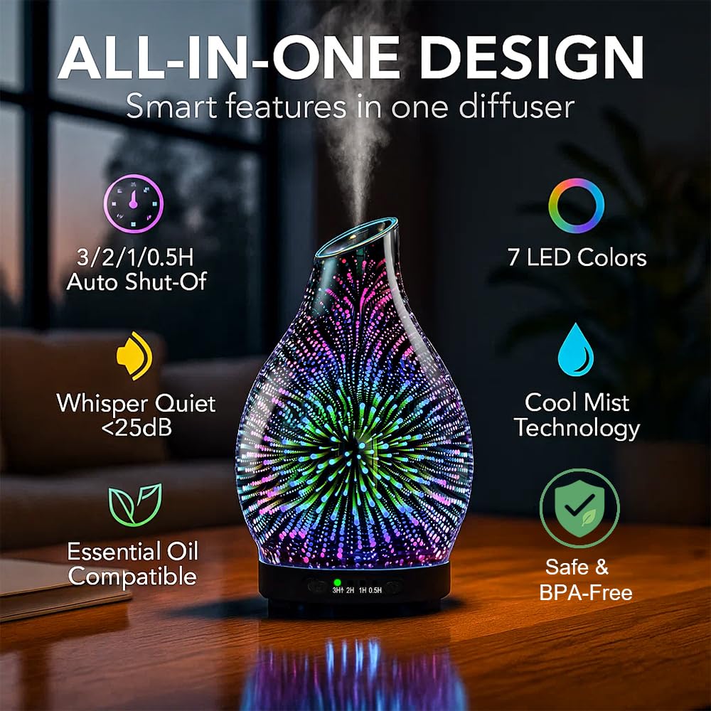 JOYOLO diffuseur ultrasonique compact, humidification douce et silencieuse
