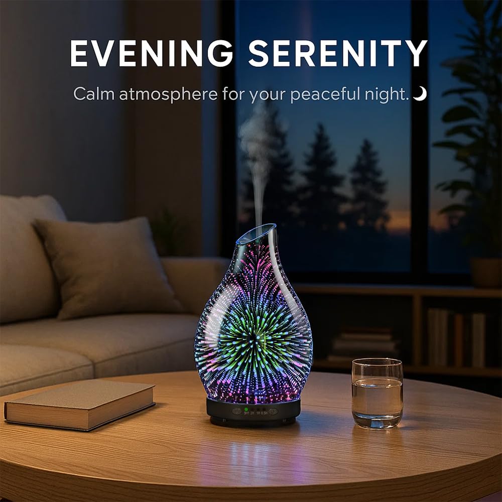 JOYOLO diffuseur led 7 couleurs, ambiance lumineuse apaisante pour maison et bureau