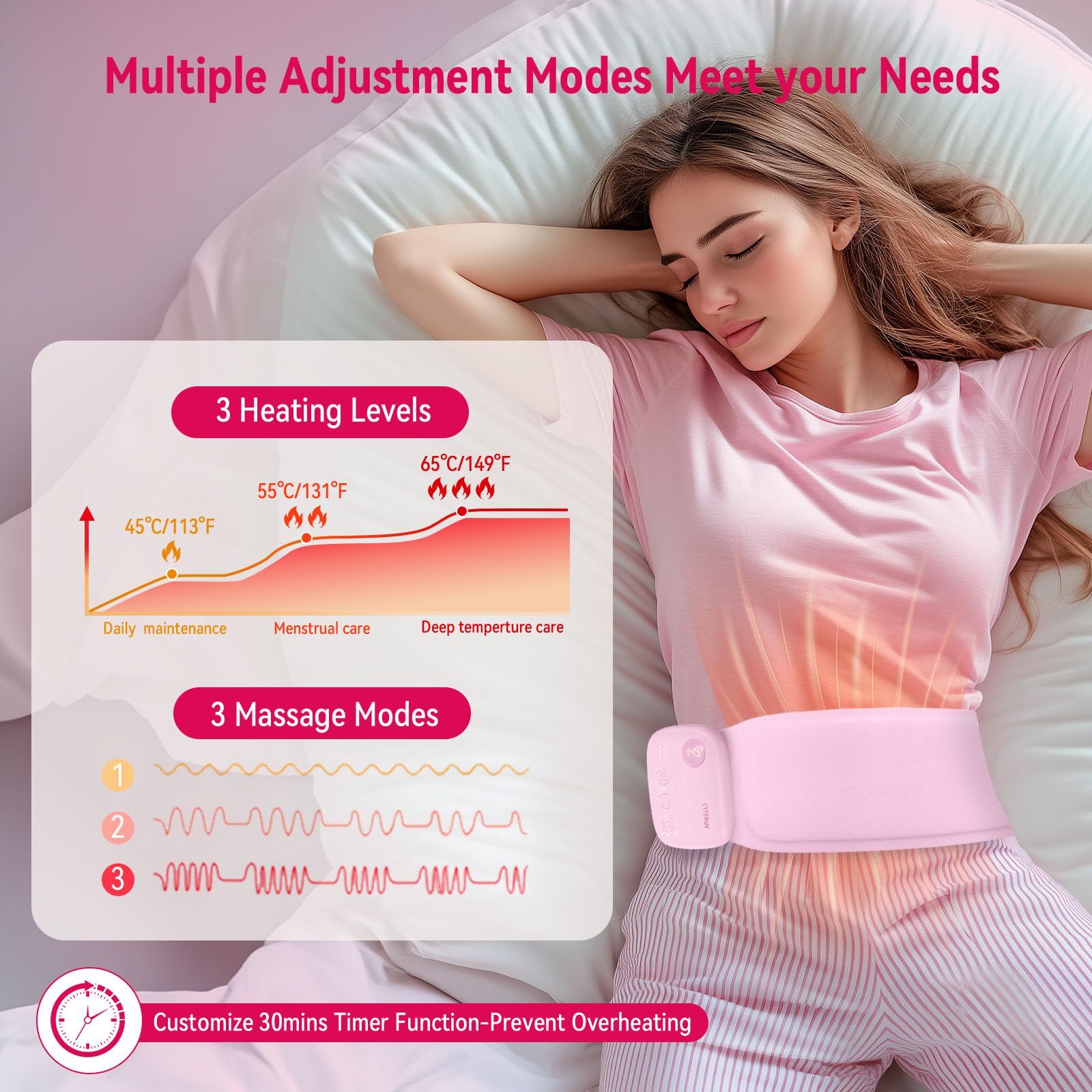 Joyself ceinture ajustable jusqu'à 58 pouces pour envelopper abdomen et dos