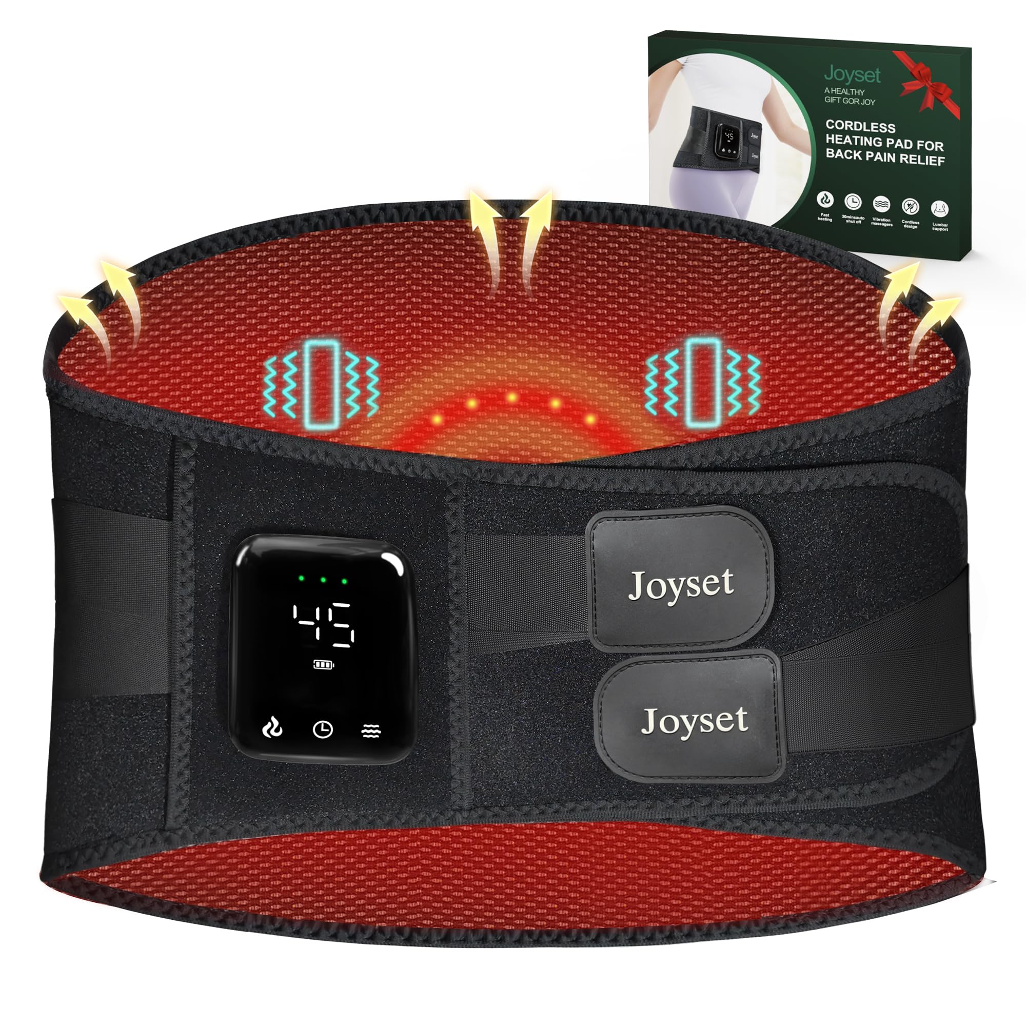 Joyset chauffe-dos sans-fil: chaleur rapide et pratique pour le dos