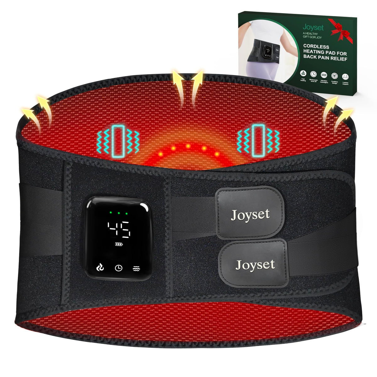 Joyset chauffe-dos sans-fil: chaleur rapide et pratique pour le dos
