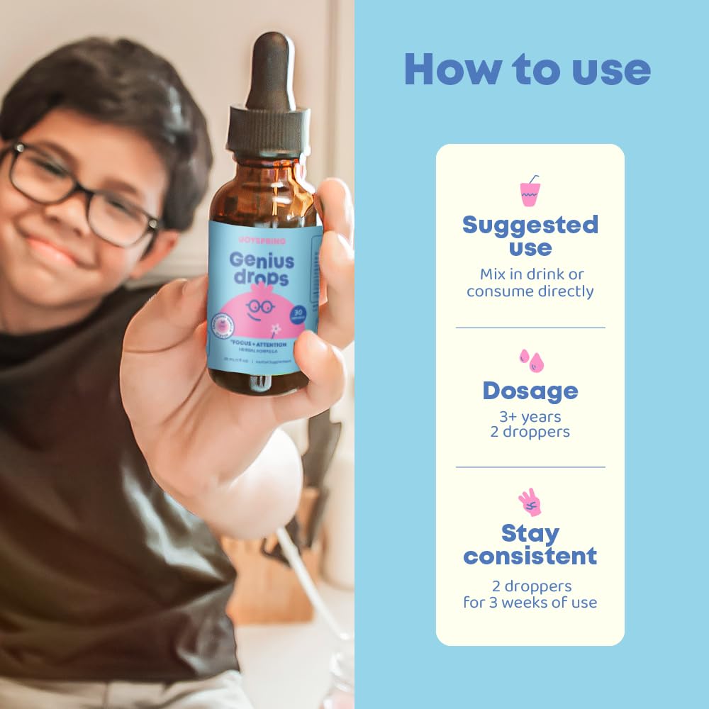 JoySpring Genius Drops Smartberry Vanille — dose quotidienne facile, idéale pour la routine scolaire.