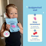 JoySpring Genius Kids Focus Gommes — sans gluten et sans sucre, adapté aux régimes.