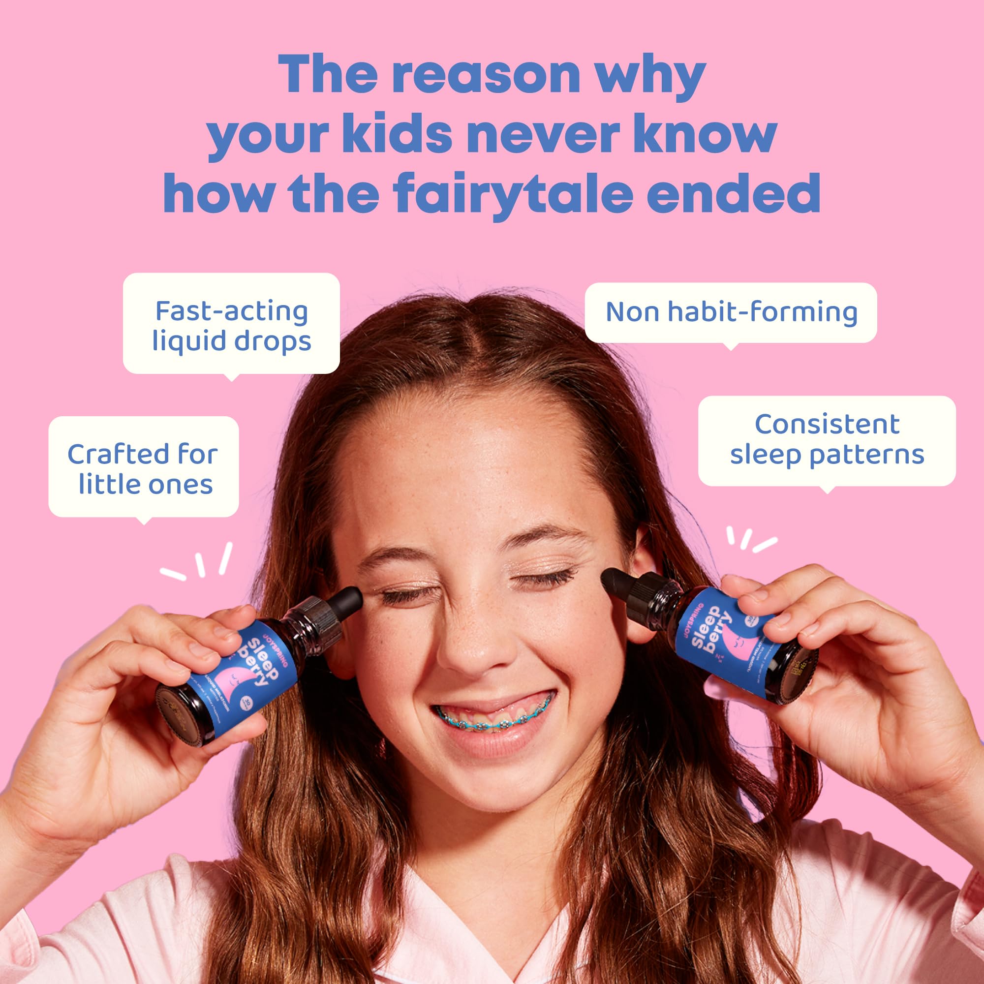 JoySpring SleepBerry – pipettes faciles pour dosage quotidien des enfants.